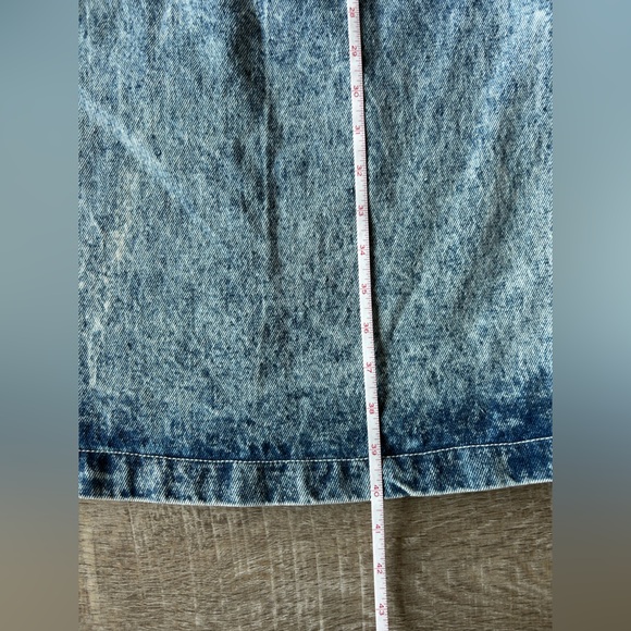 Vintage Paris Blues 90s Acid Wash Mock Neck Bodycon Backless Midi Dress - Picture 9 of 10